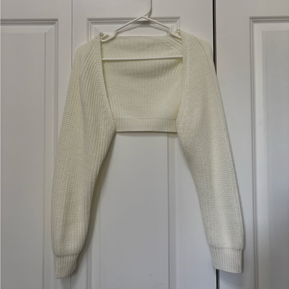 Temu Cropped Knit Arm Sweater
